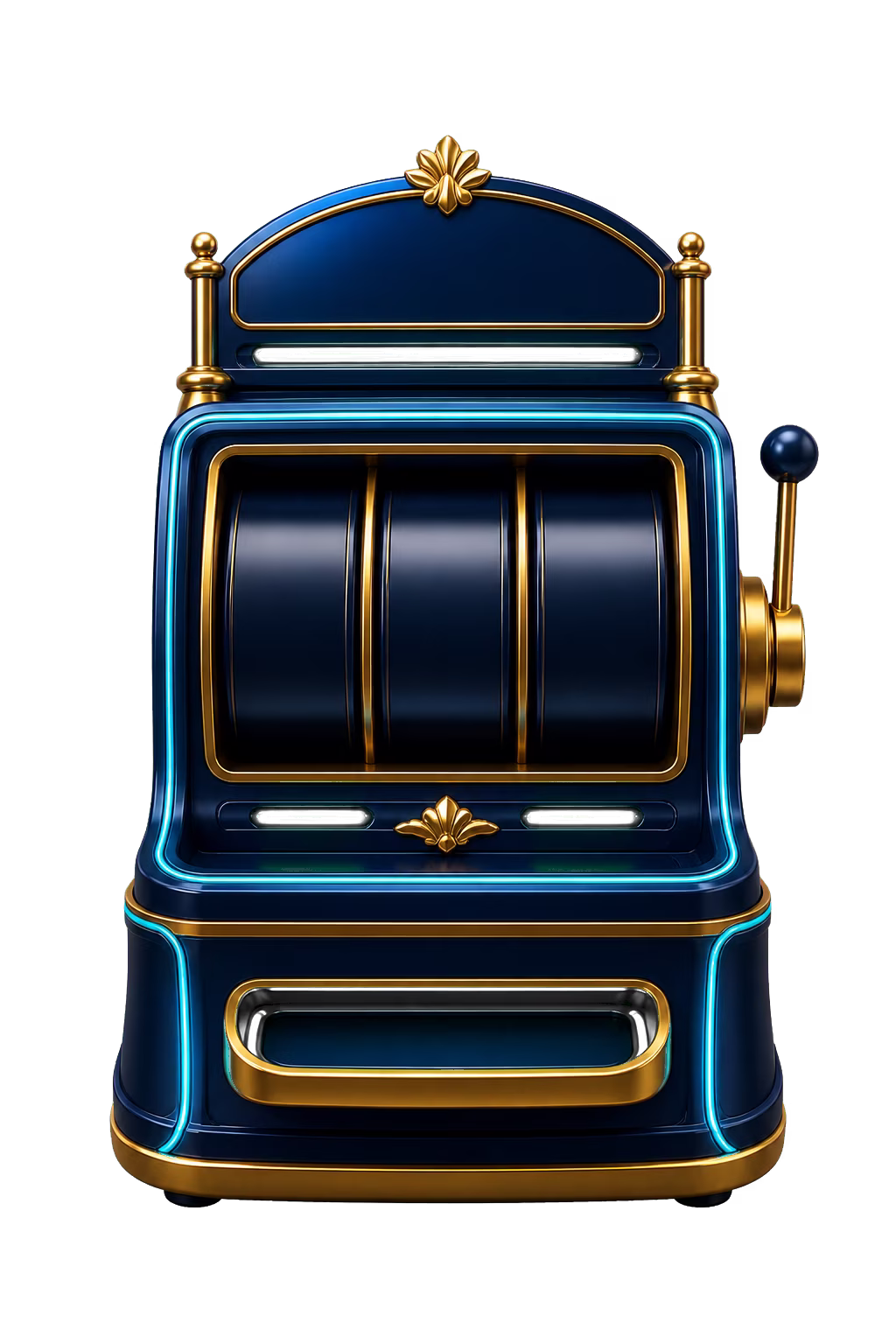 Black and gold three-reel slot machine